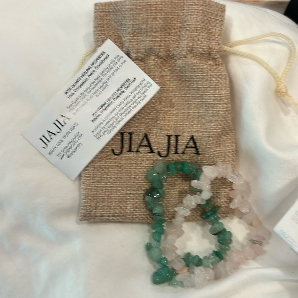 JIA JIA Rose Quartz and Adventurine Bracelet Set